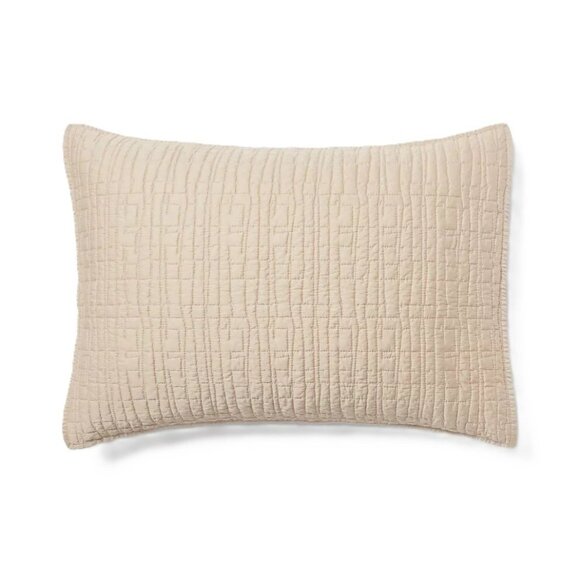 Threshold 100% Lyocell Tencel Khaki Brown Quilted King Pillow Sham 20" x 36" - Picture 1 of 7